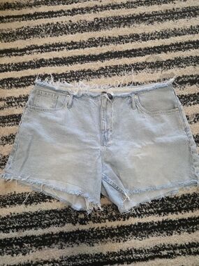 H&M Light Blue Frayed Hem Denim Shorts